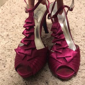 Ruffle Fuchsia Heels
